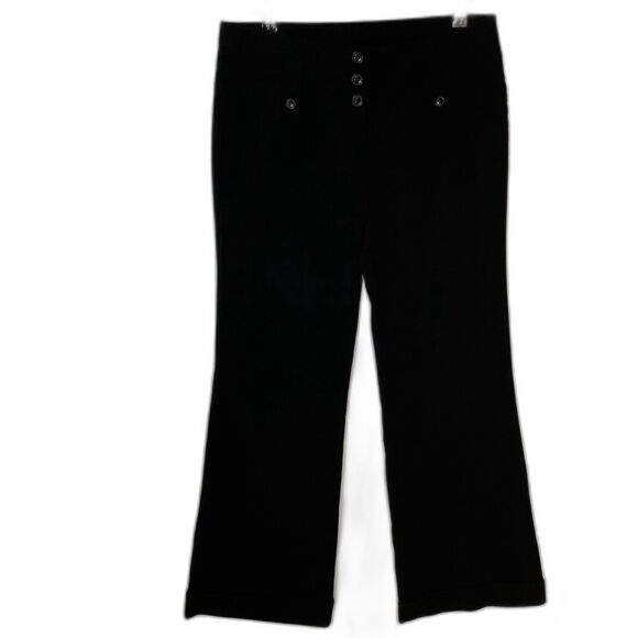 Charlotte Russe Black Dress Pants Wide Leg - Size 11 - Picture 2 of 16